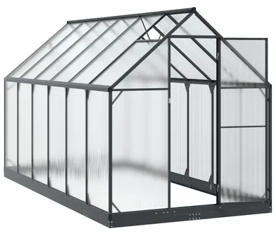 Produktbild von vidaXL Garten Gewächshaus mit Tür Anthrazit 183,5 x 363,5 x 207 cm