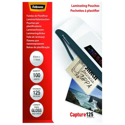 Produktbild von Fellowes Laminierfolie 83x113 mm 125 mic glänzend