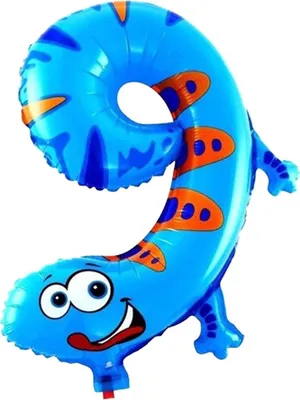 Produktbild von Folienballon Zahl 9, ca. 40 cm, Tier Motiv