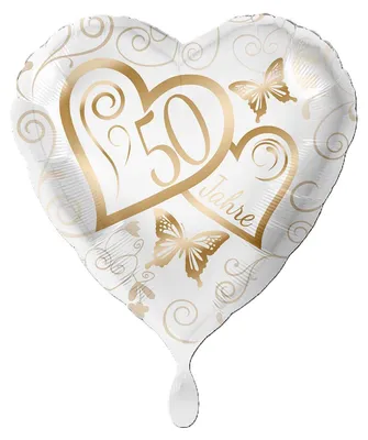 Produktbild von 18"/Ø43cm Herz Folienballon "50 Jahre"