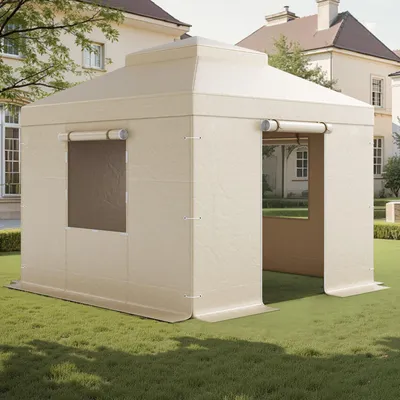 Produktbild von VEVOR Winter Pavillonabdeckung, passend für 3,05x3,05 m Pavillons mit Doppeldach, Ersatzabdeckung mit Seitenwänden & Netzfenstern, Lagerschutzabdeckungen, Pavillons nicht im Lieferumfang enthalten