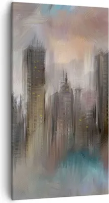 Produktbild von Bild auf Leinwand - Leinwandbild - Stadt Abstraktion - 55x100cm - Wand Bild - Wanddeko - Wandbilder - Leinwanddruck - Bilder - Kunstdruck - Wanddekoration - Leinwand bilder - Wandkunst - PA55x100-3675