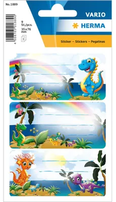 Produktbild von HERMA Dinos, 9 Stück(e), Mehrfarbig