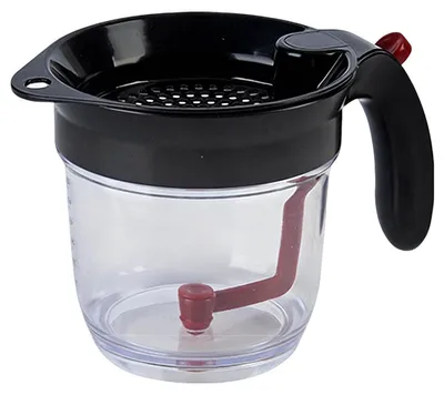 Produktbild von Fettabscheider Küche 1L, Fetttrenner mit Filter & Skala, trennt Fett von Soßen & Brühe, praktischer Küchenhelfer
