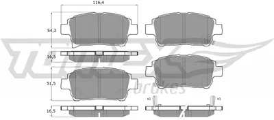 Produktbild von TOMEX brakes Bremsbeläge Satz Vorne Bremsklötze für TOYOTA Yaris Schrägheck (P1) TX 13-76