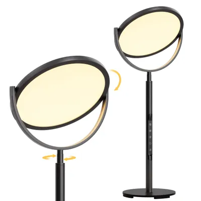 Produktbild von EDISHINE LED Nachttischlampe Touch dimmbar, 300° drehbares LED-Panel,Tischlampe mit Timer