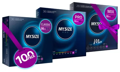 Obrázek produktu pro MY.SIZE 100 kondomů 69 mm Megaset Classic + Mix + Pro | Velikost 7 | 100 kusů, výhodný balení | Prémiový kondom, extra tenký | Přirozený pocit, velmi jemný | Tenká stěna