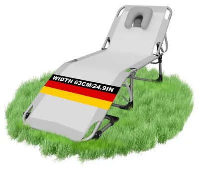 Immagine prodotto di Sedia da giardino - Sedia pieghevole - Lettino prendisole - Struttura in plastica resistente - Schienale regolabile manualmente