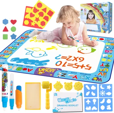 Produktbild von Wasser Doodle Matte Aqua Doodle Malmatte Mit Wasserstift Groß Magic Wasser Zeichnen Matte Kinderspielzeug, 100*80cm
