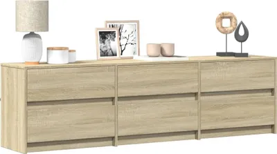Produktbild von Möbel TV-Schrank mit LED-Beleuchtung Sonoma-Eiche 180x34x50 cm - TV-Schränke &43704