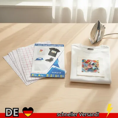 Produktbild von 10 Blatt Inkjet-Wärmeübertragungspapier A4-Baumwoll-T-Shirt Dunkelschwarzes