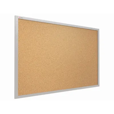 Obrázek produktu pro Korková nástěnka v šedém dřevěném rámu 60x40xm