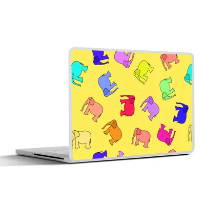 Produktbild von MuchoWow® Laptop Aufkleber Sticker Cover Elefant - Gelb - Muster 30x22 cm - Laptop-Sticker