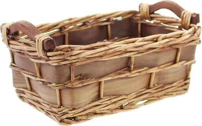 Produktbild von Füllkorb Weide + Holz klein Griffe braun – Obstkorb