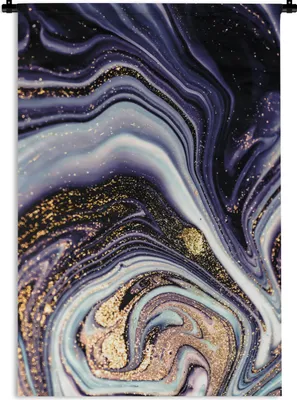 Produktbild von MuchoWow® Wandteppich Wandbehang Marmor - Lila - Luxus - Marmoroptik - Glitzer 120x180 cm Tapisserie Dekoration Wandtuch - Schlafzimmer - Dekorationen für das Haus