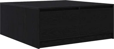 Image de Table basse avec tiroirs, en chêne noir, dimensions : 100 x 100 x 40 cm