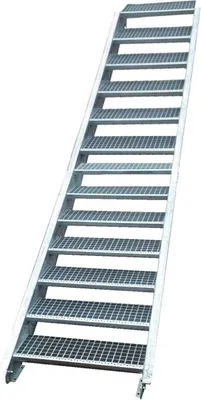 Produktbild von Stahltreppe verzinkt 13 Stufen Geschosshöhe 195-260cm / Stufenmaße 100 cm x 24 cm