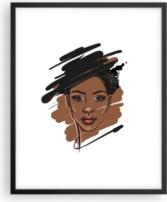 Produktbild von Gerahmtes Poster - Schwarzer Rahmen - Afrikanisch Modern Porträt - 40x50 cm - Wand Bild - Wanddeko - Wandbilder - Kunstposter - Wandposter - Bilderrahmen - Bilder - Kunstdruck - P2BPA40x50-4646