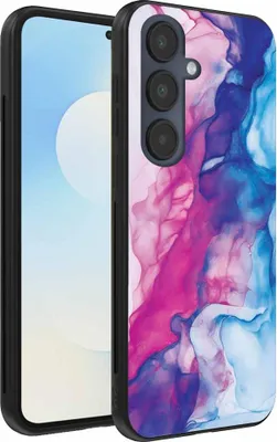 Produktbild von Fit für Samsung Galaxy S25 FE Telefon Fall mit rosa blau Marmor Print - TPU Backcover Fall Rose blau Marmor Design - Smartphonica