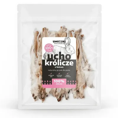 Produktbild von UNISZKI Kaninchenohr mit Fell - Leckerli für Hunde - 20 Stück
