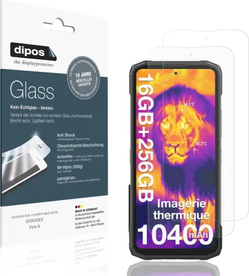 Image de 2x Protection ecrán pour DOOGEE Fire 6 mat Verre souple Film Protecteur 9H dipos