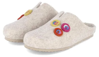 Immagine prodotto di Beliana, pantofole da donna, color beige, in feltro, taglia: 36