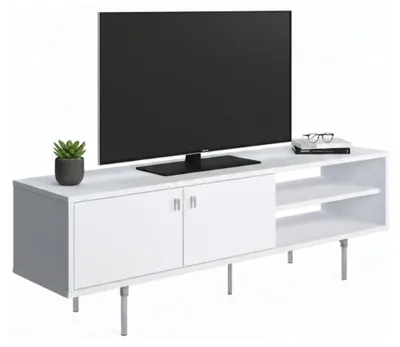 Produktbild von Dmora TV-Schrank Militello 140x35x45h cm Weiß, 1 Regal 2 Türen