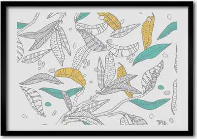 Produktbild von Bild - Bilderrahmen - 100 cm x 70 cm - MDF - Rahmen - Foto - Wandkunst Bunte Blätter