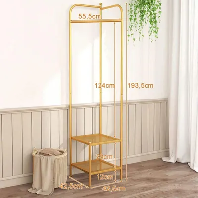 Obrázek produktu pro Kovový rohový věšák na oblečení HU11159GD, zlatá - B