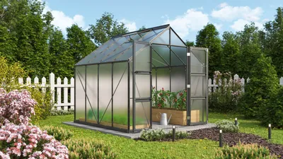 Produktbild von Vitavia Gewächshaus "Domus 6700" schwarz 6,7 m² 6 mm HKP