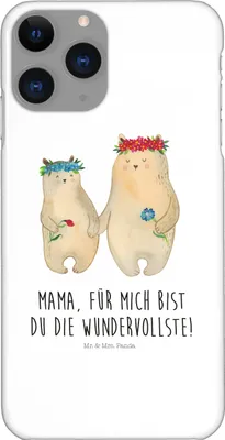 Produktbild von Mr. & Mrs. Panda Iphone 11 Pro Handyhülle Bären mit Blumenkranz - Weiß - Geschenk, Handy Case, Muttertag, Premium Kunststoff, Familie, Kinder, Mutter, Mom, Mama