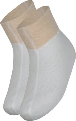 Produktbild von wobera Angora Doppelwandige Fußwärmer mit 70% Angora für Damen und Herren (Größe: 1 (35-37), Farbe: naturweiß mit beigem Bündchen)