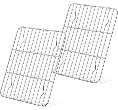 Produktbild von Abkühlgitter 2er Set Edelstahl rechteckig 24,8x19cm Ofen- & Spülmaschinenfest