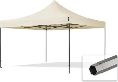 Produktbild von TOOLPORT 4x4m Stahl Faltpavillon, ohne Seitenteile, creme