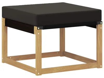Immagine prodotto di vidaXL Pouf da esterno in legno massello di acacia e tessuto Textilene bianco