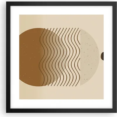 Produktbild von Gerahmtes Poster - Schwarzer Rahmen - Abstraktion Geometrie Minimalismus - 40x40 cm - Wand Bild - Wanddeko - Wandbilder - Kunstposter - Wandposter - Bilderrahmen - Bilder - P2BAC40x40-5043