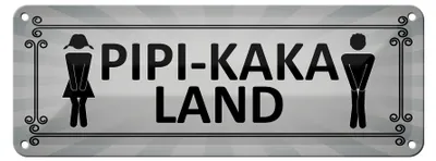 Produktbild von Blechschild Hinweis 27x10cm Pipi-Kaka Land Toilette Dekoration