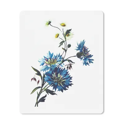 Produktbild von MuchoWow® Mauspad Mousepad Retro - Blumen - Blau 30x40 cm - Mousepads - Maus Mat - Pad - Mausunterlage - Mausmatten