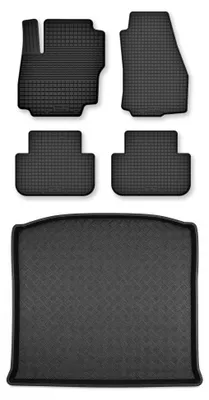 Produktbild von Gummimatten + Kofferraumwanne für Ford Edge MK2 2014- (Standard-Kofferraum) – Schwarz, Semi-Universal, angepasst – Wielganizator Semi-Universal