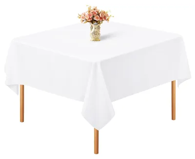 Produktbild von Tischdecke - Quadratisch aus Polyester - Für Tische - 52 x 52 Zoll - Weiß
