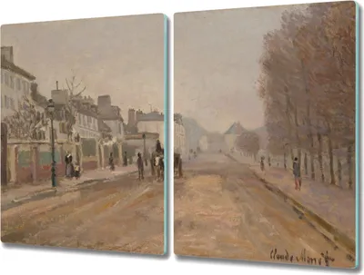Produktbild von Coloray Herdabdeckplatte 2x40x52 cm Schneidebrett Kochplattenabdeckung Küchenbrett Hackbrett - Promenade Argenteuil Monet