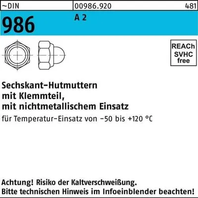 Immagine prodotto di Dadi Reyher DIN 986 A 2 M 6 inox A 2 009869200060000 (100 pezzi)