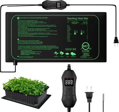 Produktbild von Wärmematte 50 W mit Thermostat, ideal für Pflanzenkeimung, Reptilien und Haustiere, 220 V, Heizunterlage mit schneller Wärmeentwicklung