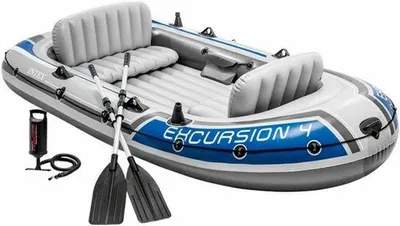 Productafbeelding van 4-Persoons Rubberboot met Handpomp en Peddels - 315 x 165 x 43 cm