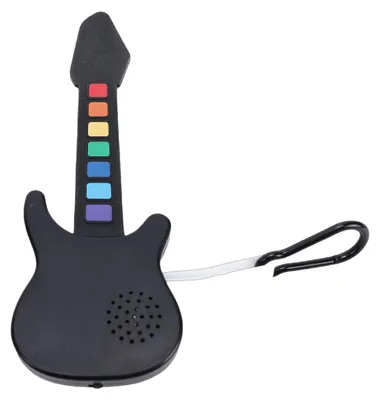 Produktbild von Mini-Gitarren-Fingerklavier-Schlüsselanhänger, tragbares, faltbares Silikon-Gitarrenmodell mit Soundchips, spielbar für Kinder und Erwachsene, Musikinstrument, Farbversion