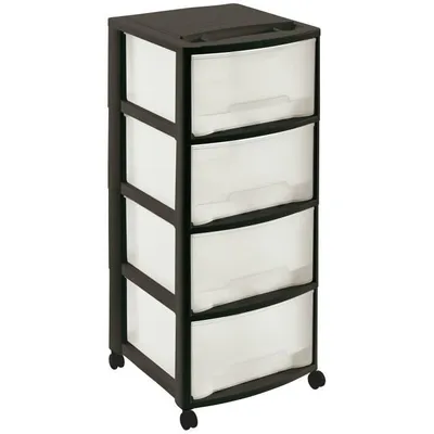 Produktbild von Lagerturm 4 große Schubladen - Anthrazit - B 39 x T 37 x H 82 cm