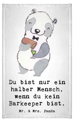 Produktbild von Mr. & Mrs. Panda Handtuch Barkeeper Herz - Weiß - Geschenk, Klein, Ausbildung, Bartender, Baumwollhandtuch, Kurs, Frotteetuch, Gästehandtuch Bunt, gäste wc
