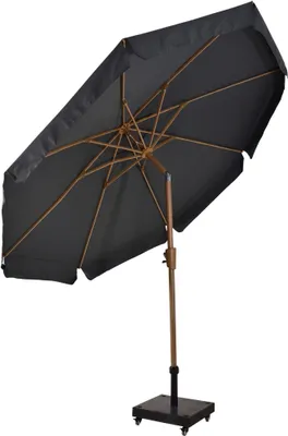 Produktbild von Lesli Living Sonnenschirm "Libra Grey Woodlook" Ø 3m mit UV-Schutz 30+