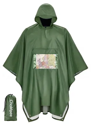 Produktbild von Regenponcho Regencape Regenmantel - Leicht - Kompakt - Mit Tragetasche