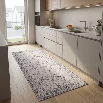 Produktbild von Carpetsale24 Waschbarer Teppich Vintage Kurzflor für Flur Küche Schlafzimmer Orientalisches Design Pflegeleicht Grösse: 80x150 cm
